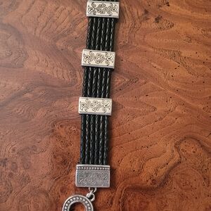 Brighton Black and Silver Women's Bracelet